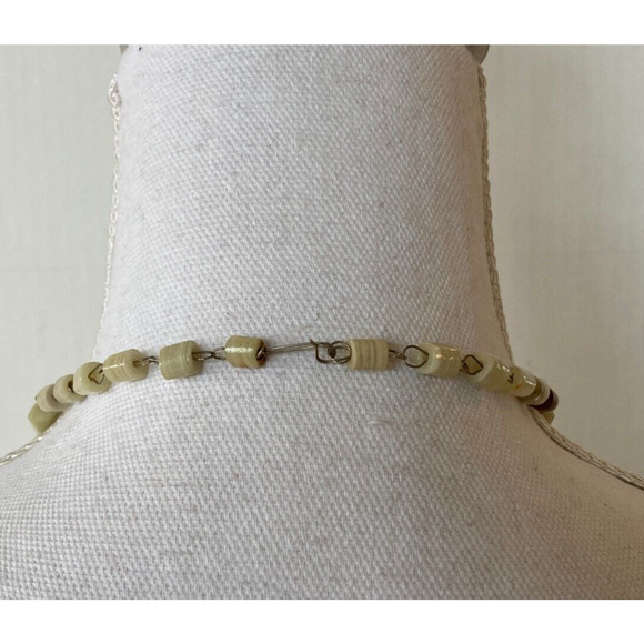 Aztec Mayan Medallion Pendant Necklace Stone Beaded Onyx - Picture 7 of 7